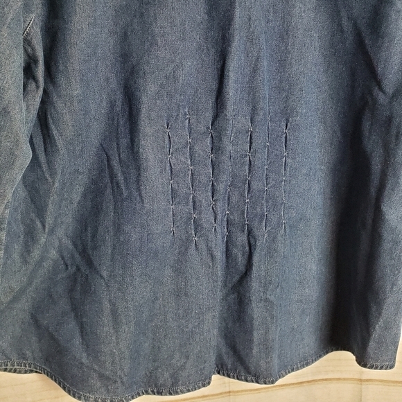 Marisa Christina Vintage 90's Denim Button Down 3/4 Sleeve Blouse Size Large - Picture 7 of 9